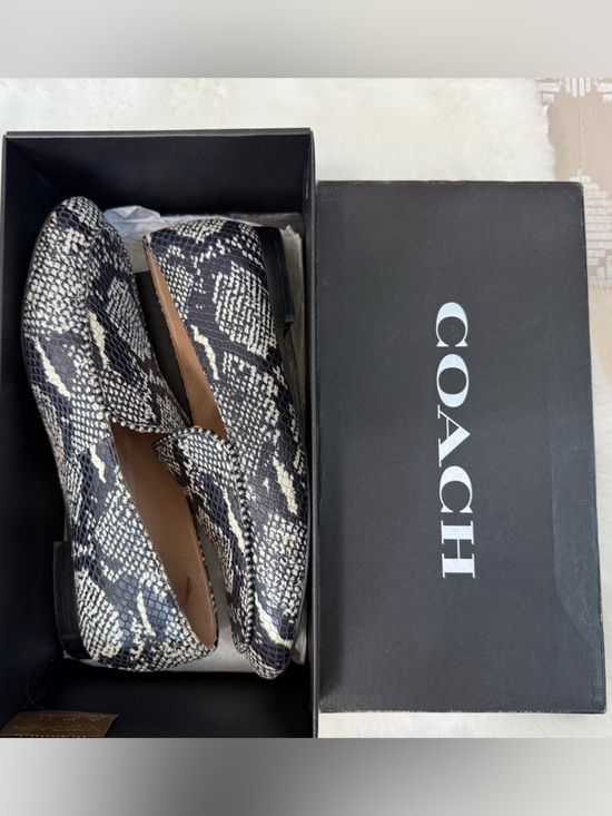 Harper Shoes - Harper Black & White Snake-Print Slip-On Loafers